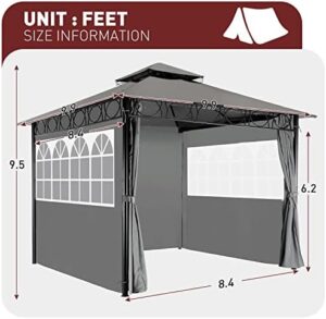 Protect your patio events with this 10x10' gazebo canopy, featuring UV protection and sturdy construction for parties, BBQs, and weddings.