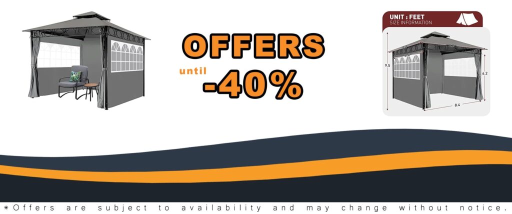 UV Protected Outdoor Gazebo Canopy 10x10 Feet Gray
