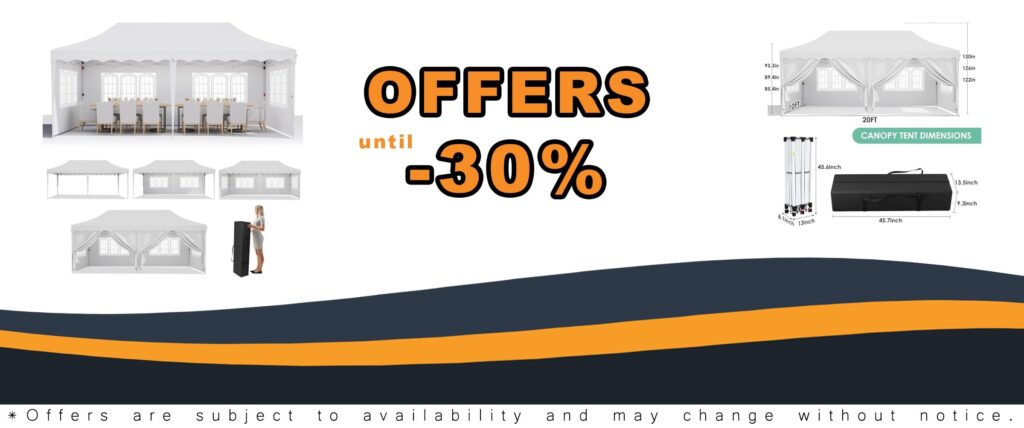 Mamizo 10x20ft Pop up Canopy Tent with Heavy Duty Wedding Party Shelter