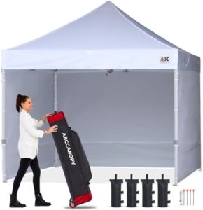 "Transform outdoor events with the ABCCANOPY Easy Pop Up Canopy Tent with Sidewalls, a spacious 10x10 ft solution for commercial use. Ideal for parties, festivals and more."