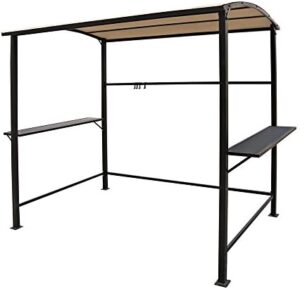 Experience outdoor cooking in style with the Cobana Grill Gazebo, featuring a spacious 8'by 4.6' canopy, soft top and metal shelves for ample storage, perfect for BBQs and gatherings.