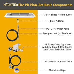 Here is the optimized meta description:

"Create cozy gatherings with Hisencn's Drop-in Fire Pit Kit, featuring a 36x12 Inch fire pit insert with H burner and spark ignition. Perfect for indoor or outdoor use."