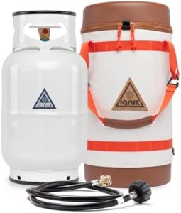 Here is the generated SEO meta description:

"Conveniently refill your propane tank with Ignik's Refillable Gas Growler X 10-Pound Propane Tank. Includes carry case and adapter hose for easy transport. Perfect for camping or backyard grilling, enjoy savings with this affordable alternative."