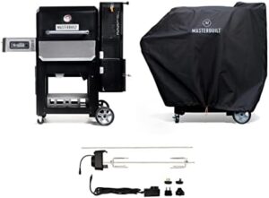 Unlock the ultimate grilling experience with Masterbuilt's Gravity Series 800 Digital Charcoal Griddle Grill Combo, featuring advanced temperature control and a rotisserie kit for perfect results. Plus, enjoy a cover to keep it clean!