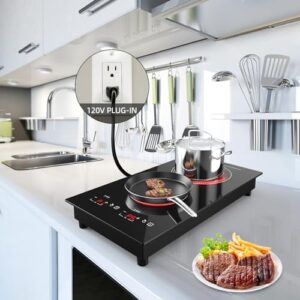 Up your kitchen game with the 12-inch electric cooktop, featuring dual burners and 9 power levels. Enjoy sensor touch control, kids' safety lock, and overheat protection for a stress-free cooking experience!