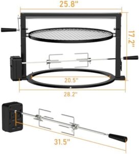 Experience backyard grilling like a pro with the Skyflame Charkettle BBQ Grill Rotisserie System Kit, adjustable grate for precise cooking, compatible with Weber 22-inch Kettle Grills.