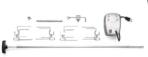 Transform your grilling experience with Napoleon's Commercial Grade Rotisserie Kit, perfect for XL BBQ Grills. Fits LEX 605/730 models or 45"/114 cm wide grills, accommodating up to 55lbs/25kg of food.