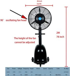 Here is the meta description:

"Stay cool and comfortable with the LI-GELISI High Power Misting Fan, featuring a powerful 300W motor, large 13 Gal tank, and effective cooling for up to 1000 Sq Ft. Perfect for hot summer days!"