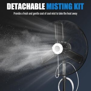 Boost outdoor living with iLiving's oscillating fan and misting kit, perfect for patios, greenhouses, or shops. Quiet operation and 8400 CFM airflow.
