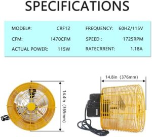 Boost your greenhouse or warehouse air circulation with this 1/10 HP fan, featuring 1470 CFM and high-speed performance. Perfect for maintaining optimal growing conditions and reducing moisture buildup.