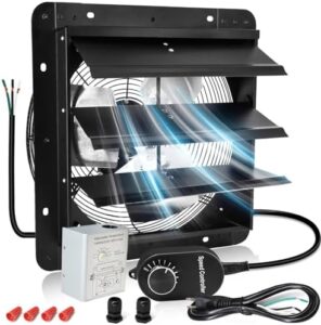 "Boost kitchen ventilation with the Criditpid exhaust fan, featuring high speed 1088 CFM airflow and adjustable thermostat. Perfect for attics, garages, or gable vents, this powerful vent fan is a must-have for a healthy indoor environment."