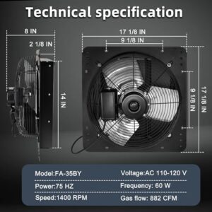 "Boost kitchen ventilation with the Criditpid exhaust fan, featuring high speed 1088 CFM airflow and adjustable thermostat. Perfect for attics, garages, or gable vents, this powerful vent fan is a must-have for a healthy indoor environment."