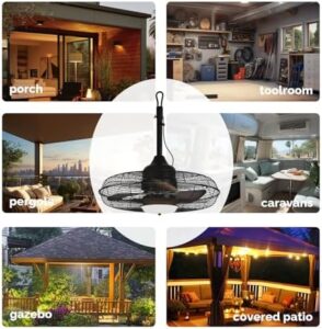 Discover the Orison 21'' outdoor ceiling fan with light, perfect for patios and gazebos. Waterproof and wet-rated, this hanging fan features remote and app control for easy operation.