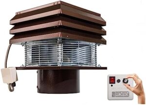 Upgrade your fireplace with the Gemi Elettronica Chimney Fan, a professional-grade exhaust fan for smooth drafts. Efficient 30 cm round model for BBQ and fireplace use, runs on 110 V, perfect for any setting.