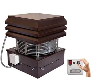 Here is the generated meta description:

"Upgrade your fireplace experience with this professional chimney fan, featuring a powerful motor and 110V operation. Perfect for BBQ enthusiasts and homeowners seeking efficient flue ventilation."