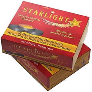 Get instant charcoal lighting with Starlight's Charcoal Tablets, ideal for camping and outdoor adventures. Enjoy convenient and reliable ignition every time.