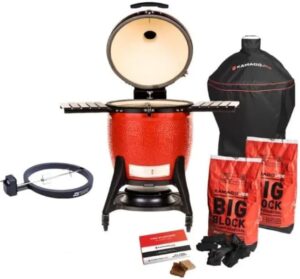Master the art of grilling with Kamado Joe's Classic Joe 3 on cart package, featuring a large cooking area and versatile temperature control. Perfect for backyard BBQs and outdoor gatherings.