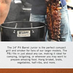 Elevate your outdoor cooking with the Pit Barrel Cooker Junior Package, featuring a porcelain-coated steel drum and 14-inch smoker. Perfect for BBQ enthusiasts, this kit includes everything you need to get started.