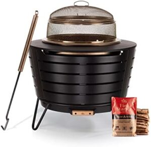 Here is the generated meta description:

"Transform your outdoor gatherings with the Brand Patio Smokeless Fire Pit, featuring a screen and poker, perfect for cozy nights. Enjoy 10 fire starters included in this bundle."