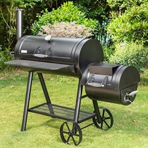 Here is the optimized SEO meta description:

"Upgrade your outdoor grilling experience with the MFSTUDIO Heavy Duty Charcoal Wood Offset Smoker Grill, featuring a large charcoal grill and smoker combo for 941 sq.in. of BBQ space."