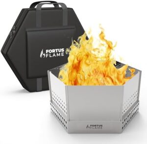 Here is the generated SEO meta description:

"Upgrade outdoor gatherings with this 24” smokeless portable fire pit, USA made from premium stainless steel. Collapsible design and included fire starter make it perfect for camping trips or backyard BBQs."