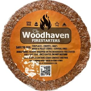 Here is the optimized SEO meta description:

"Light up your outdoor adventures with Woodhaven Easy Light Firestarters, made from natural cedar wood and perfect for starting fires, BBQs, camping, and survival packs - 100 pack included."