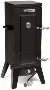 Master the art of smoked meat with Cuisinart's 36” Vertical Propane Smoker, featuring 4 removable racks, spacious trays and 15,000 BTU heat for tender results. Perfect for tailgates, backyard BBQs or camping trips!