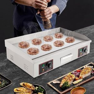 Here is the meta description:

"Effortlessly cook large quantities with this 30' commercial electric griddle featuring 110V 3000W power, adjustable thermostatic control and stainless steel construction. Perfect for restaurants or kitchen use."