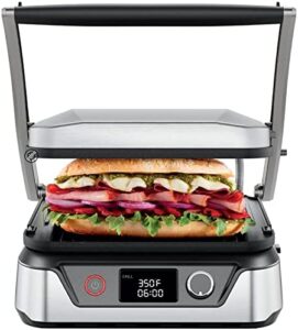 Here is the optimized meta description:

"Elevate your sandwich game with Chefman's 5-in-1 Digital Panini Press. Grill, press, and cook with ease using reversible, dishwasher-safe plates. Perfect for indoor BBQ, with 180° opening for effortless use."