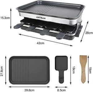 Savor the taste of Korean BBQ at home with this smokeless indoor grill, featuring 2-in-1 griddle and raclette functions. Includes 8 mini pans for cooking cheese and more, perfect for Christmas gifts or everyday meals.