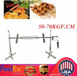 Here is the generated SEO meta description:

"Cook with ease and precision using this DNYSYSJ electric BBQ rotisserie grill kit, featuring a 15W motor and stainless steel construction. Perfect for roasting pigs, turkeys, and more, with space for up to 30KG/66LB. Get cooking and enjoy great savings!"