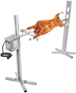 Discover the ultimate BBQ experience with this heavy-duty rotisserie kit, perfect for up to 220lb pigs and other meats. Ideal for outdoor parties and camping trips.