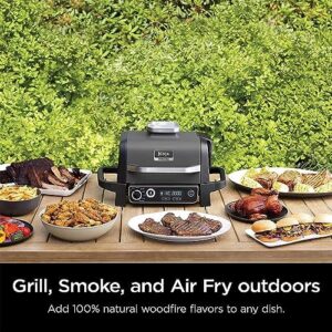 Discover the ultimate outdoor grilling experience with the Ninja OG701, a 7-in-1 grill & smoker featuring woodfire pellets, air fryer, and more! Perfect for any backyard, with included 1-pack of pellets.