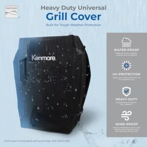 Here is the meta description:

"Upgrade your backyard BBQs with the Kenmore 3-Burner Propane Grill, featuring 30,000 BTUs, cast iron grates, and folding tables. Includes bonus cover and tool hooks. Perfect for outdoor cooking and entertaining."
