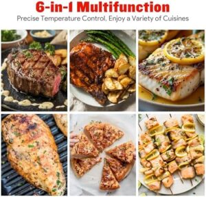 Unlock the perfect indoor grill experience with our TER Smokeless Indoor Grill! With auto-lift and independent upper heating, adjustable temperature & timer, fan, and removable non-stick plates.