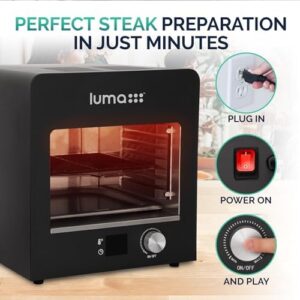 Here is the generated SEO meta description:

"Perfect indoor grill for perfect meals! Portable Luma Electric Steak Grill heats up to 1450°F, ideal for BBQ, grilling, toasting and broiling chicken, beef, pork and veggies. Get started with effortless cooking!"