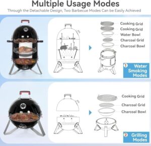 Enhance outdoor gatherings with the GREEN PARTY 18" Vertical Charcoal Smoker Grill, perfect for patio and backyard parties. Compact design, charcoal fueled, and versatile temperature control for mouth-watering BBQ results.