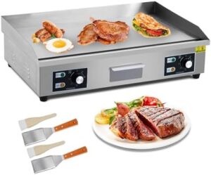 Here is the generated SEO meta description:

"Upgrade your restaurant or outdoor BBQ game with this commercial electric griddle featuring a non-stick stainless steel teppanyaki grill and 3000W power. Perfect for high-volume cooking, perfect for restaurants, outdoor events, and camping trips."