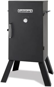 Here is the meta description:

"Smoky perfection at home with Cuisinart's 30" Electric Smoker featuring 3 adjustable racks and large capacity for BBQ meat, salmon, brisket, and jerky. No coupons needed, discounts available!"
