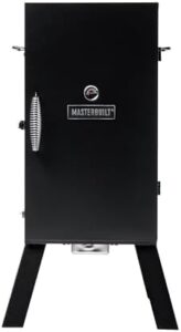 Here is the optimized SEO meta description:

"Masterbuilt's Electric Vertical BBQ Smoker with analog temperature control and chrome racks offers 535 square inches of cooking space. Perfect for grilling enthusiasts, this black model ensures smoky flavors every time. Limited discounts available!"