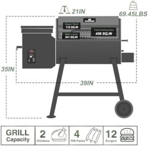 Here is the generated meta description:

"Upgrade your backyard cooking experience with the DAPG-03 Electric Wood Pellet Smoker Grill, featuring 456 SQ.IN cook area, auto feed, and PID temperature control. Perfect for outdoor enthusiasts, this grill also includes a rain cover and 8-in-1 functionality."