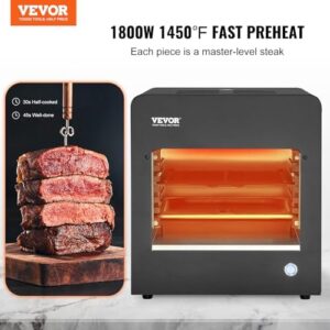 Discover the VEVOR Infrared Grill, a powerful smokeless electric steak broiler with 6-tiers of adjustable rack space for perfect BBQ and grilling results.