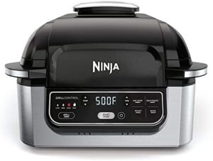 Here is the meta description:

"Perfect for indoor grilling and air frying, the Ninja AG301 Foodi 5-in-1 Indoor Electric Grill with Air Fry, Roast, Bake & Dehydrate features programmable settings, perfect for any meal. Save big on this versatile kitchen must-have!"
