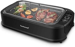 Discover the Techwood 1500W Smokeless Indoor Electric Grill with non-stick plates, tempered glass lid, and temperature control. Perfect for indoor grilling, this Korean grill offers a convenient smokeless cooking experience.