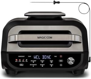 Here is the output:

Master your indoor grilling experience with the MAGiC COM 7-in-1 Electric Grill and Air Fryer, featuring a smart thermometer, non-stick surface, and dishwasher safe design. Perfect for steak, roast, air crisp, bake, dehydrate, pizza, and reheat.