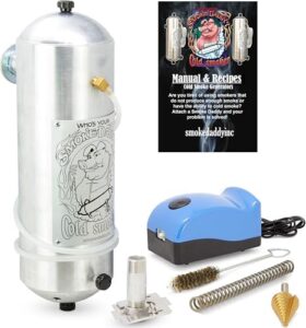 Discover the Magnum P.I.G. Hot or Cold Smoke Generator, a versatile electric smoker pellet accessory that adds wood chunk or chip flavor to your BBQ grill. Perfect for outdoor cooking enthusiasts!