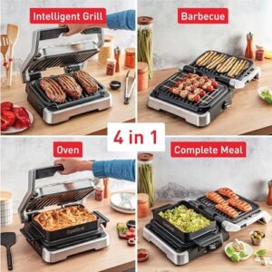 Here is the optimized SEO meta description:

"Master indoor grilling with T-fal's OptiGrill 4in1 Electric Grill, featuring 9 cooking modes and nonstick removable plates. Cook rare to well-done with ease!"