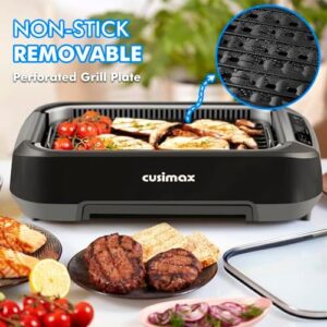 Upgrade your indoor grilling experience with the CUSIMAX Smokeless Indoor Grill. Enjoy Korean BBQ flavors without smoke or mess, thanks to its LED smart display, tempered glass lid, and turbo smoke extractor. Perfect for small kitchens!
