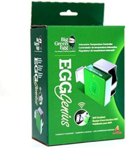 Perfect your grilling skills with Big Green Egg's Egg Genius WiFi Enabled Grill Temperature Controller and Meat Thermometer, offering precise temperature control and real-time readings.