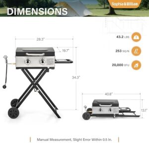 Here is the generated SEO meta description:

"Compact portable gas grill with foldable legs and wheels for outdoor BBQ, camping, or tailgating. 2 burners, 20,000 BTU, black, perfect for small gatherings."